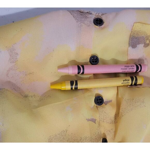 Flowy Pale Yellow and Pink Hi Lo Hem Dress - Picture 8 of 11